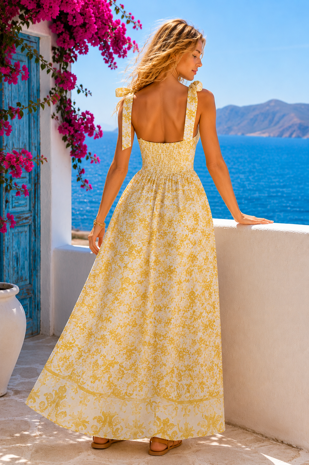 Φόρεμα maxi κρεπ baroque printed