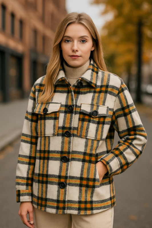 Shacket καρό με κουμπιά