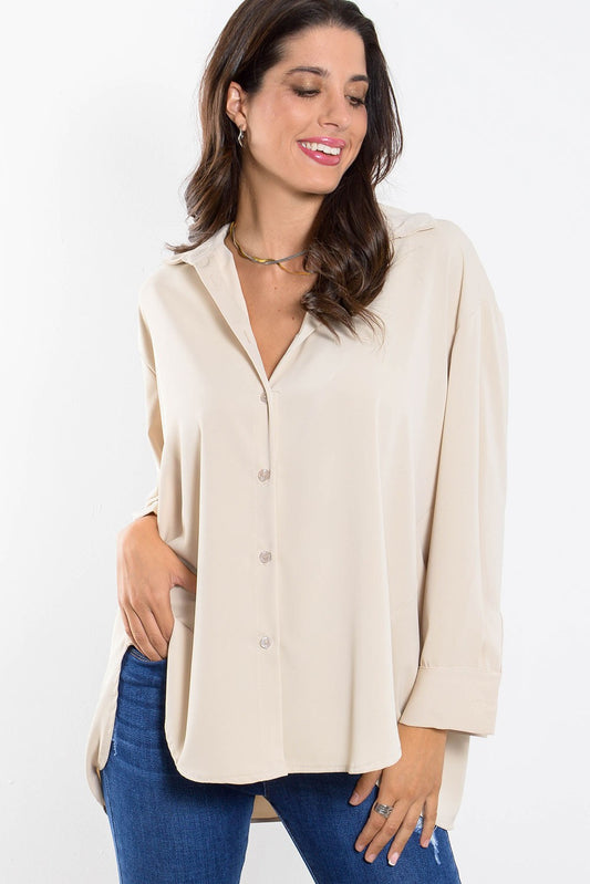 Πουκαμίσα plus size ασύμμετρη