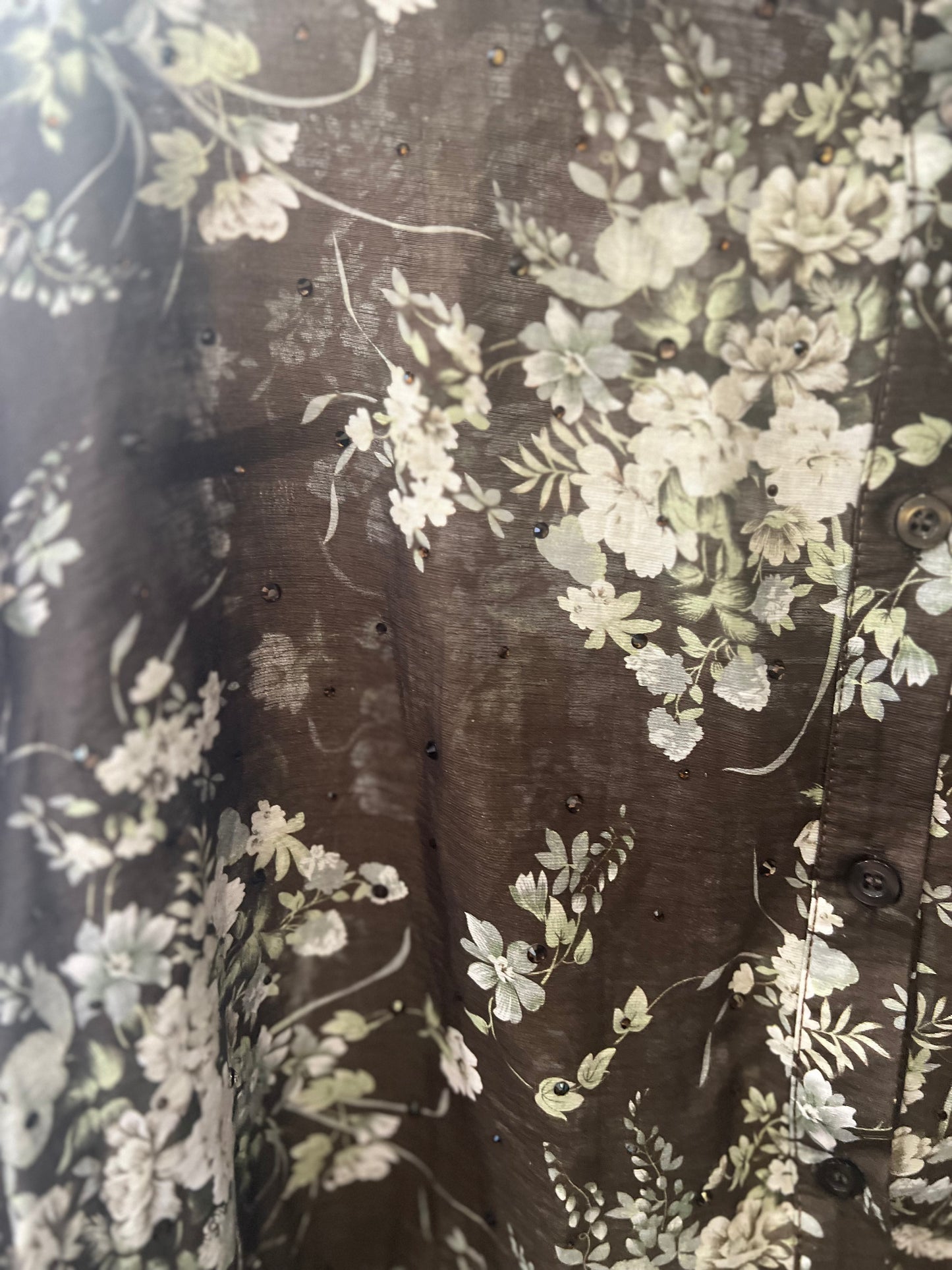 Πουκαμίσα ζορζέτα floral με πετράδια