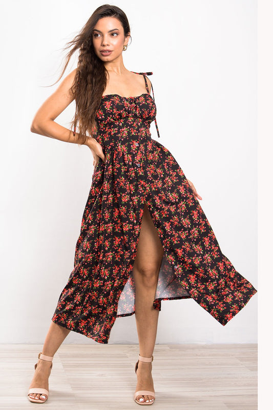 Φόρεμα midi/maxi με κεράσια prints