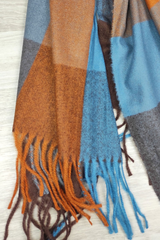 Κασκόλ καρό με κρόσσια