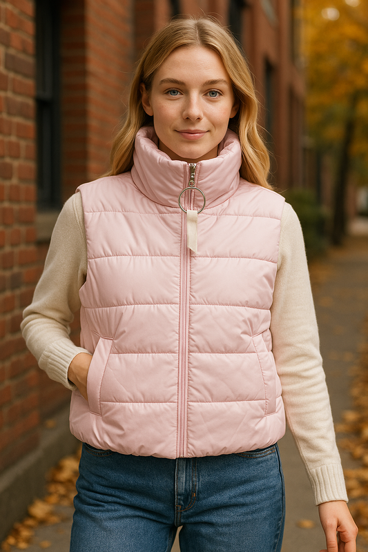 Puffer αμάνικο μπουφάν