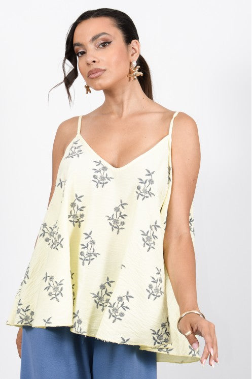 Top ραντάτο με κέντημα