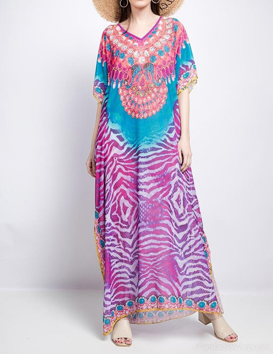 Καφτάνι maxi ethnic printed