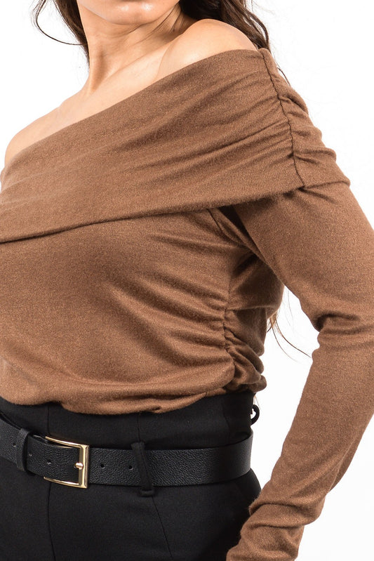 Μπλούζα πλεκτή έξωμη