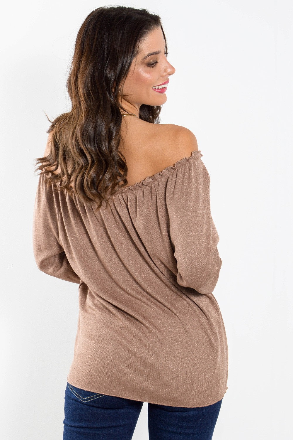 Μπλούζα μεταλλιζέ έξωμη