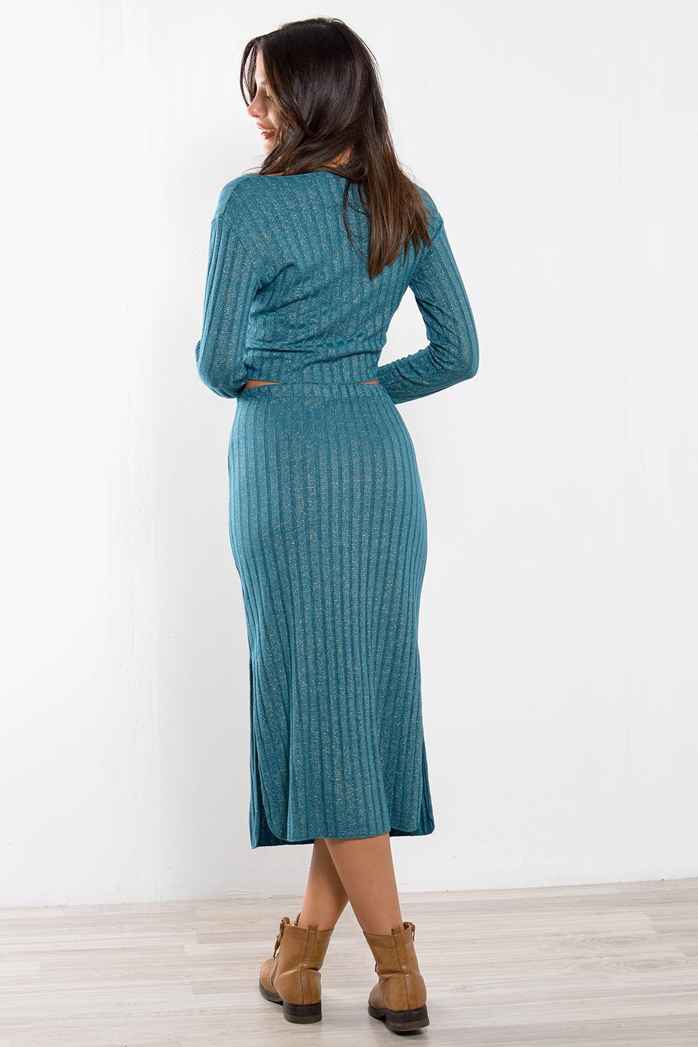 Σετ πλεκτό rib με lurex