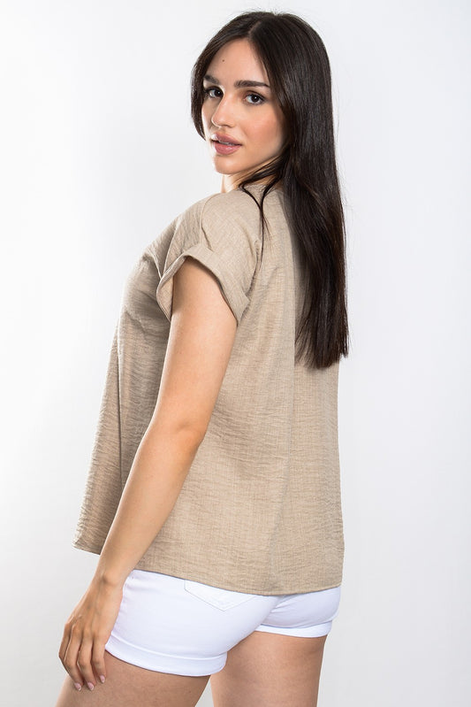 Μπλούζα loose crepe detailed