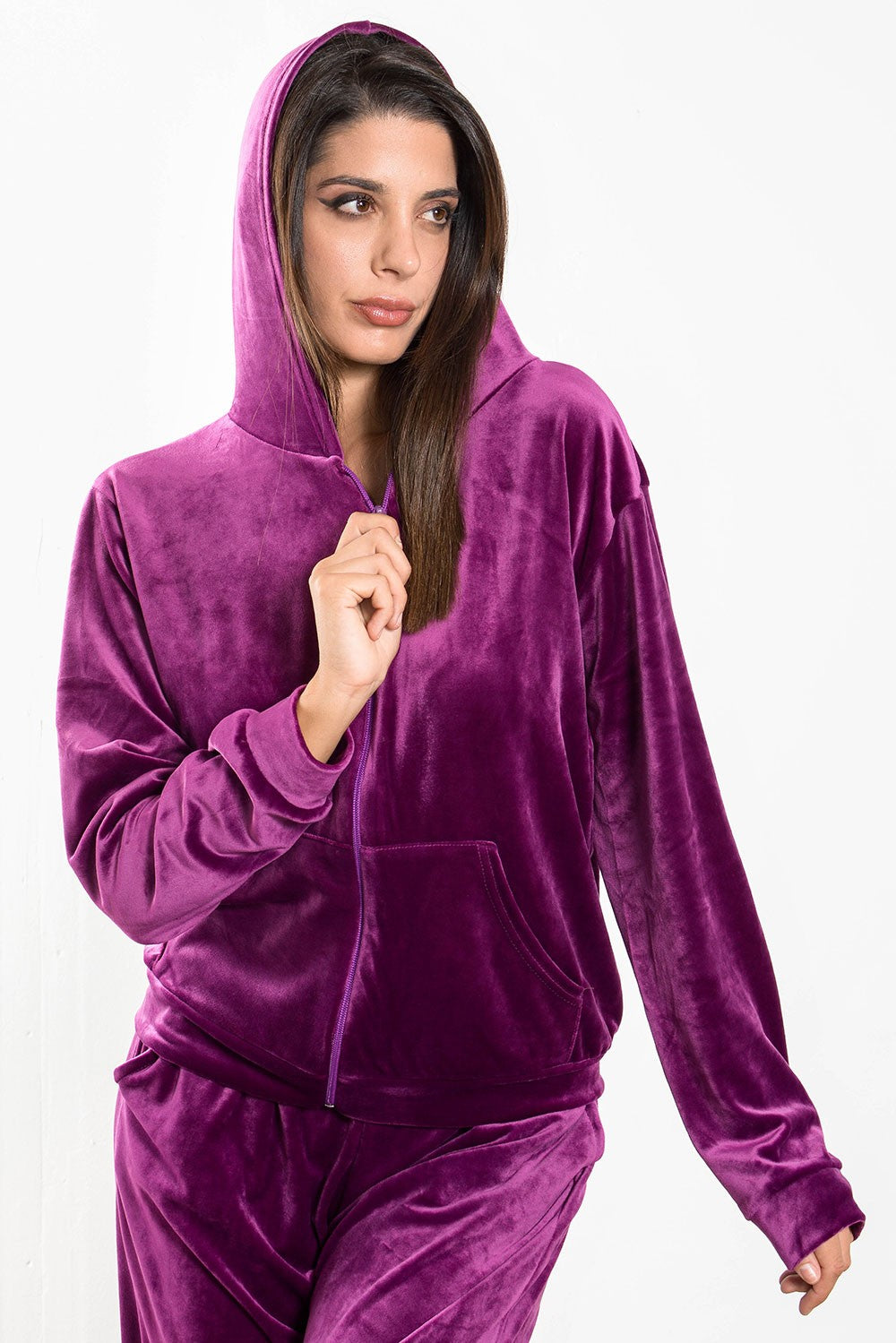 Σετ φόρμας βελουτέ φούτερ - παντελόνι