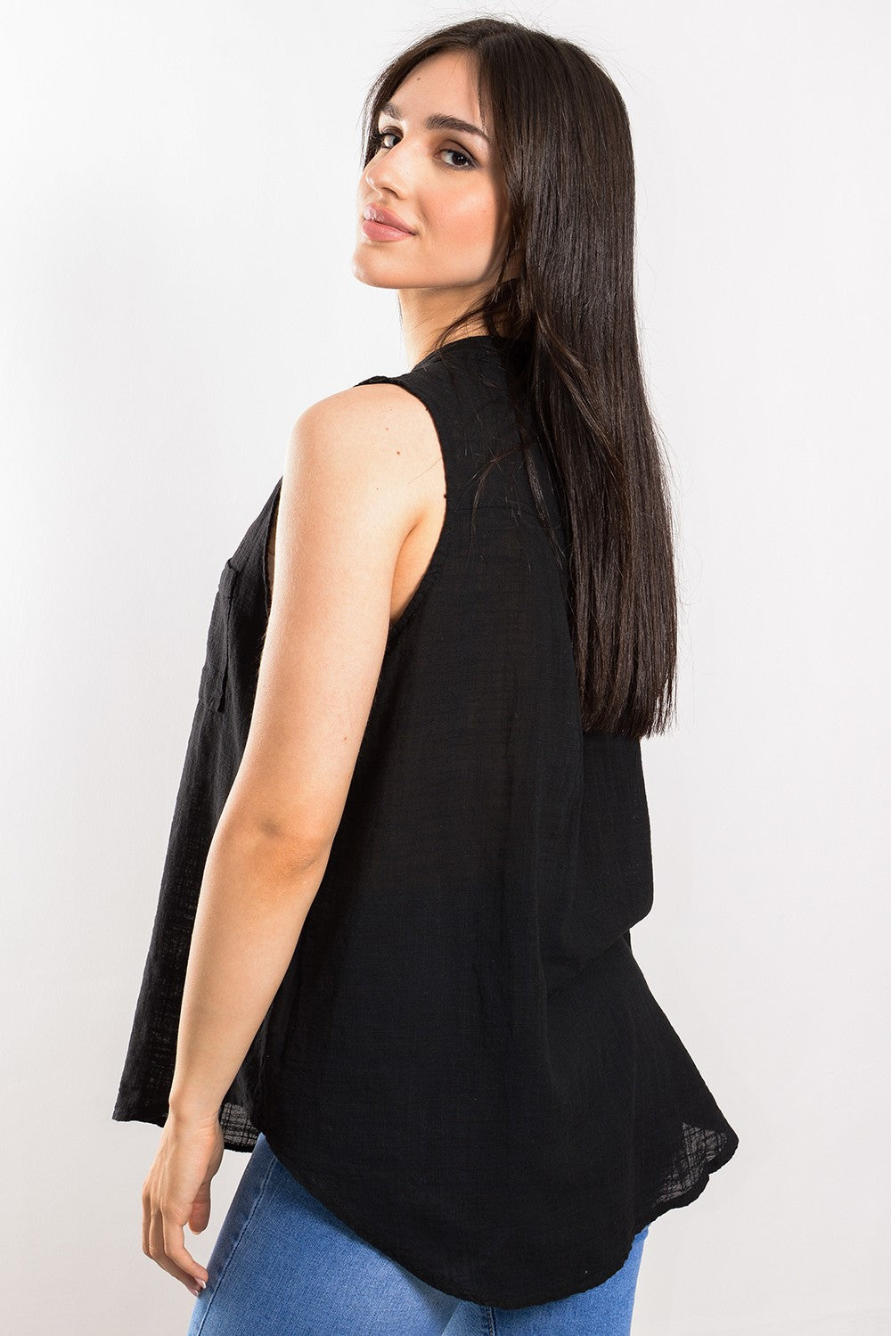 Top λινό αμάνικο