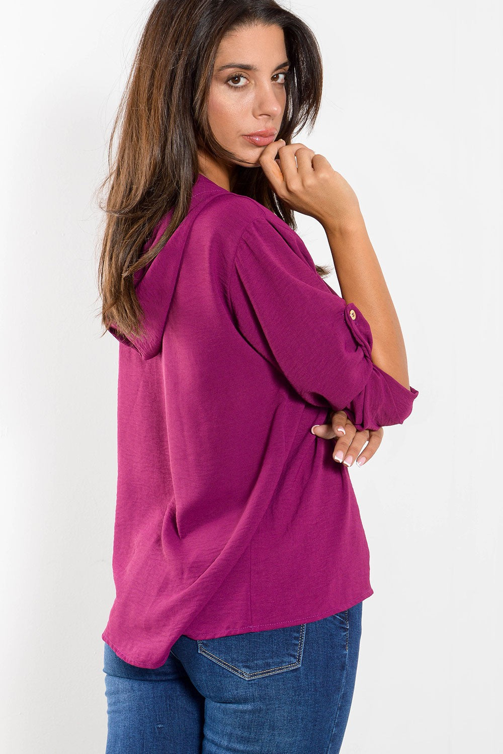Μπλούζα crepe με κουκούλα