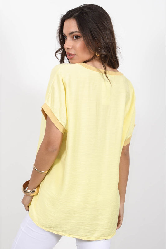 Μπλούζα oversized με στάμπα και lurex