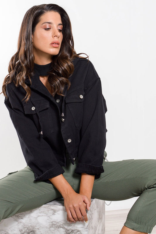 Μπουφάν jean με κουκούλα