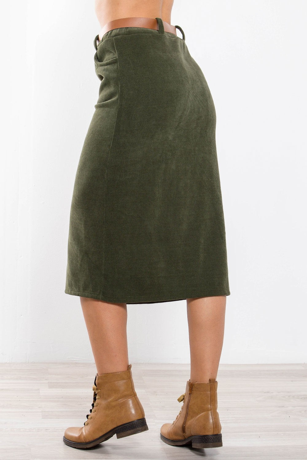 Φούστα midi κοτλέ