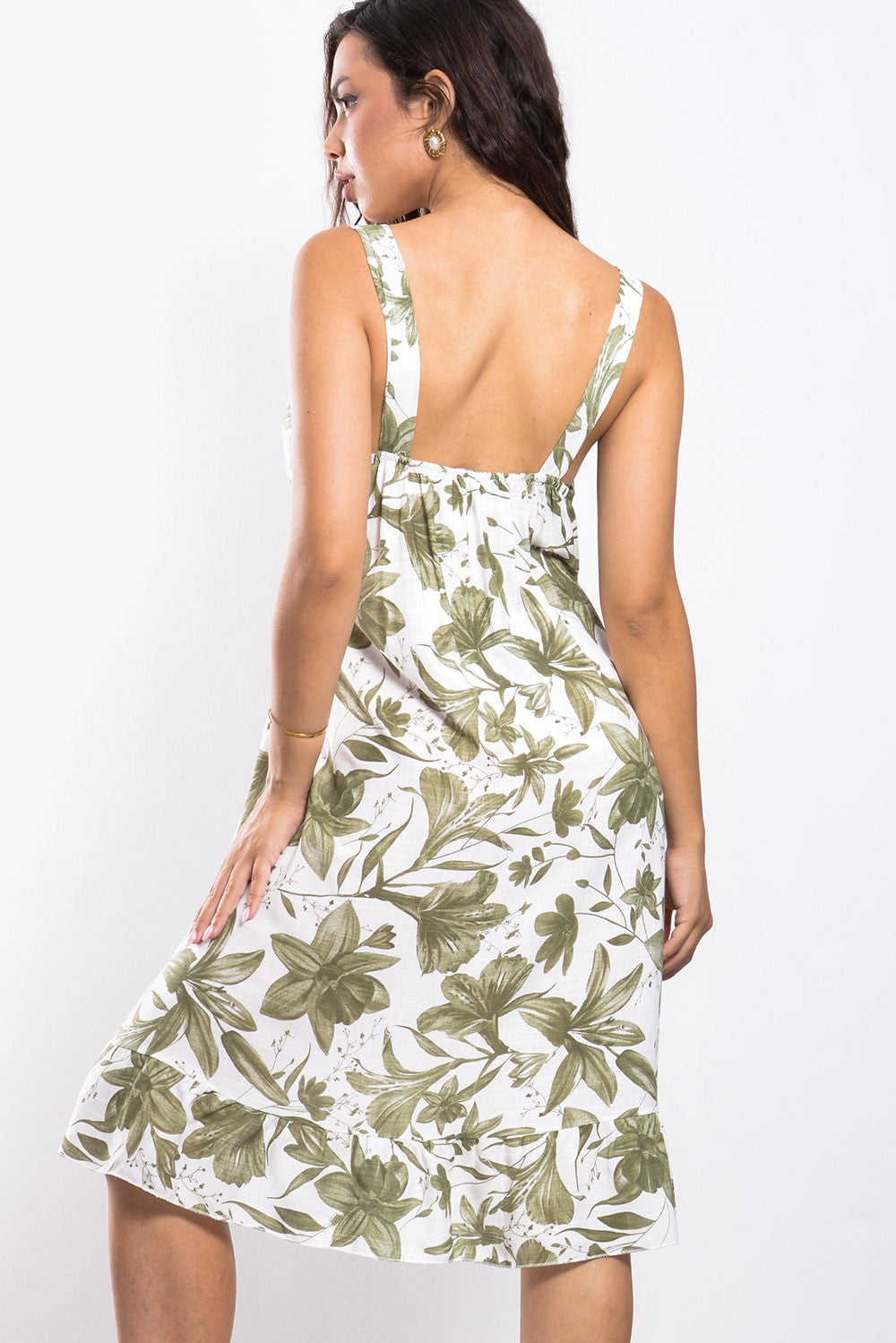 Φόρεμα midi floral printed croise