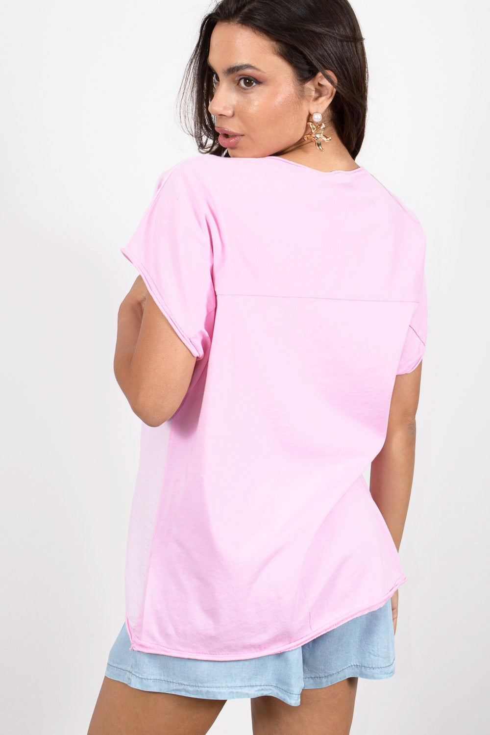 Μπλούζα με στάμπα βαμβακοβισκόζ