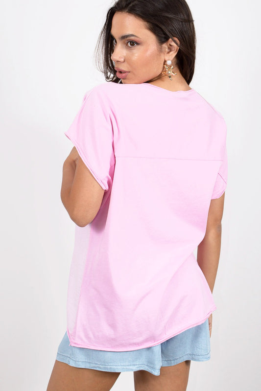 Μπλούζα με στάμπα βαμβακοβισκόζ