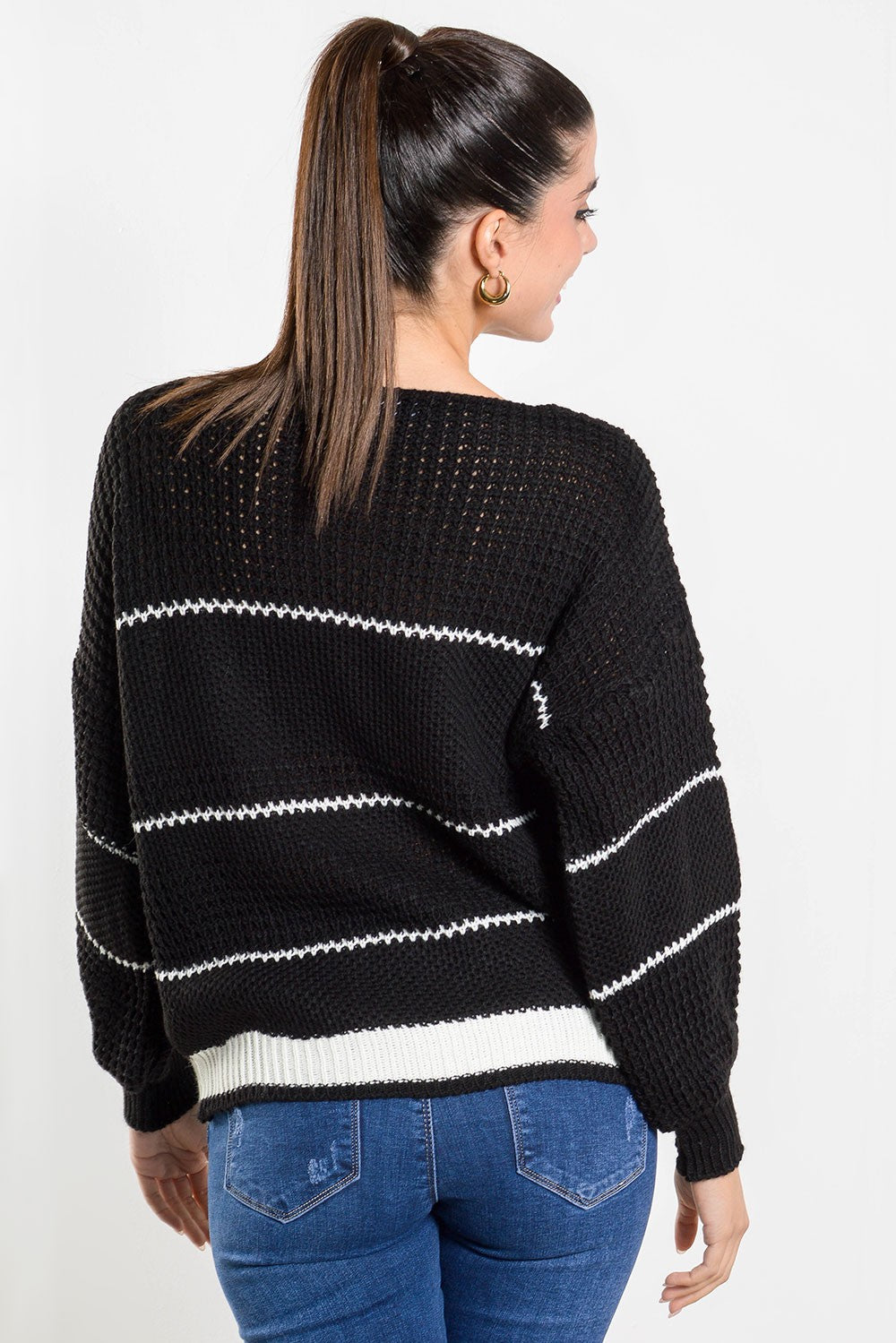 Μπλούζα πλεκτή με ρίγες