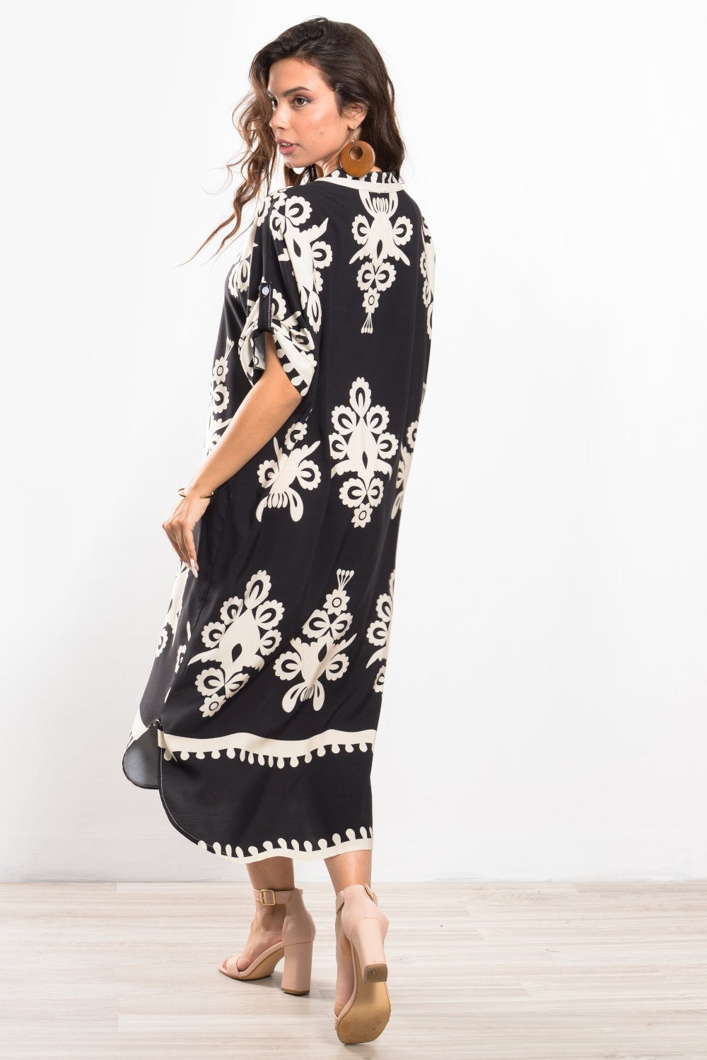 Καφτανοφόρεμα midi boho printed