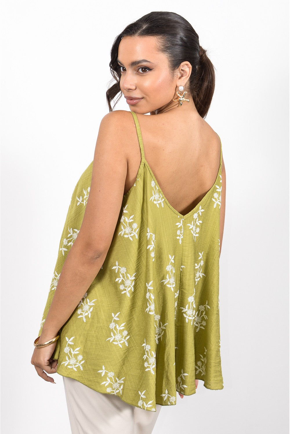 Top ραντάτο με κέντημα