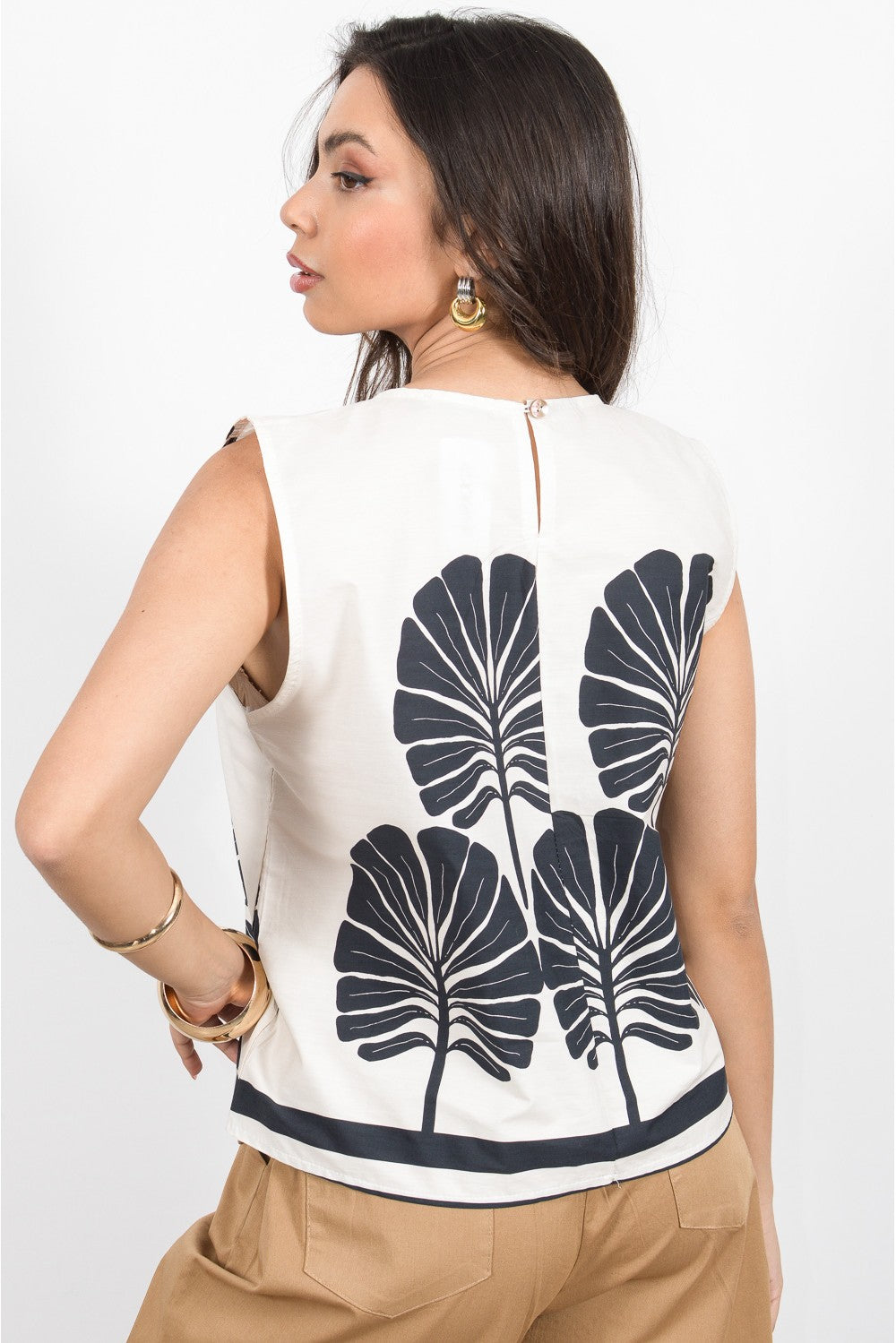 Τοπ ποπλίνα floral printed