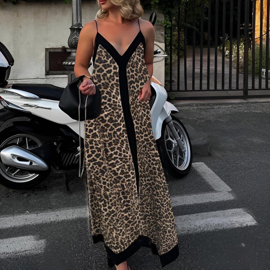 Φόρεμα maxi viscose animal printed