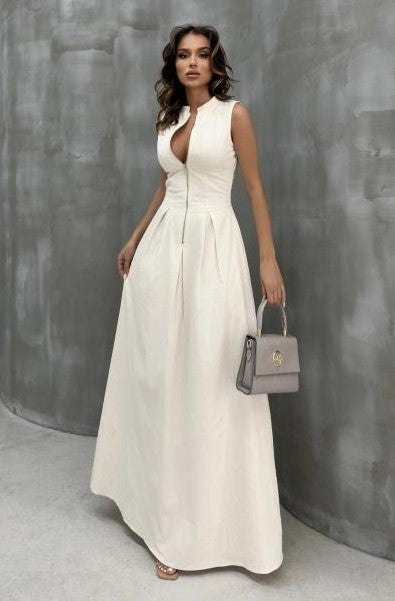 Φόρεμα maxi elegant ποπλίνα
