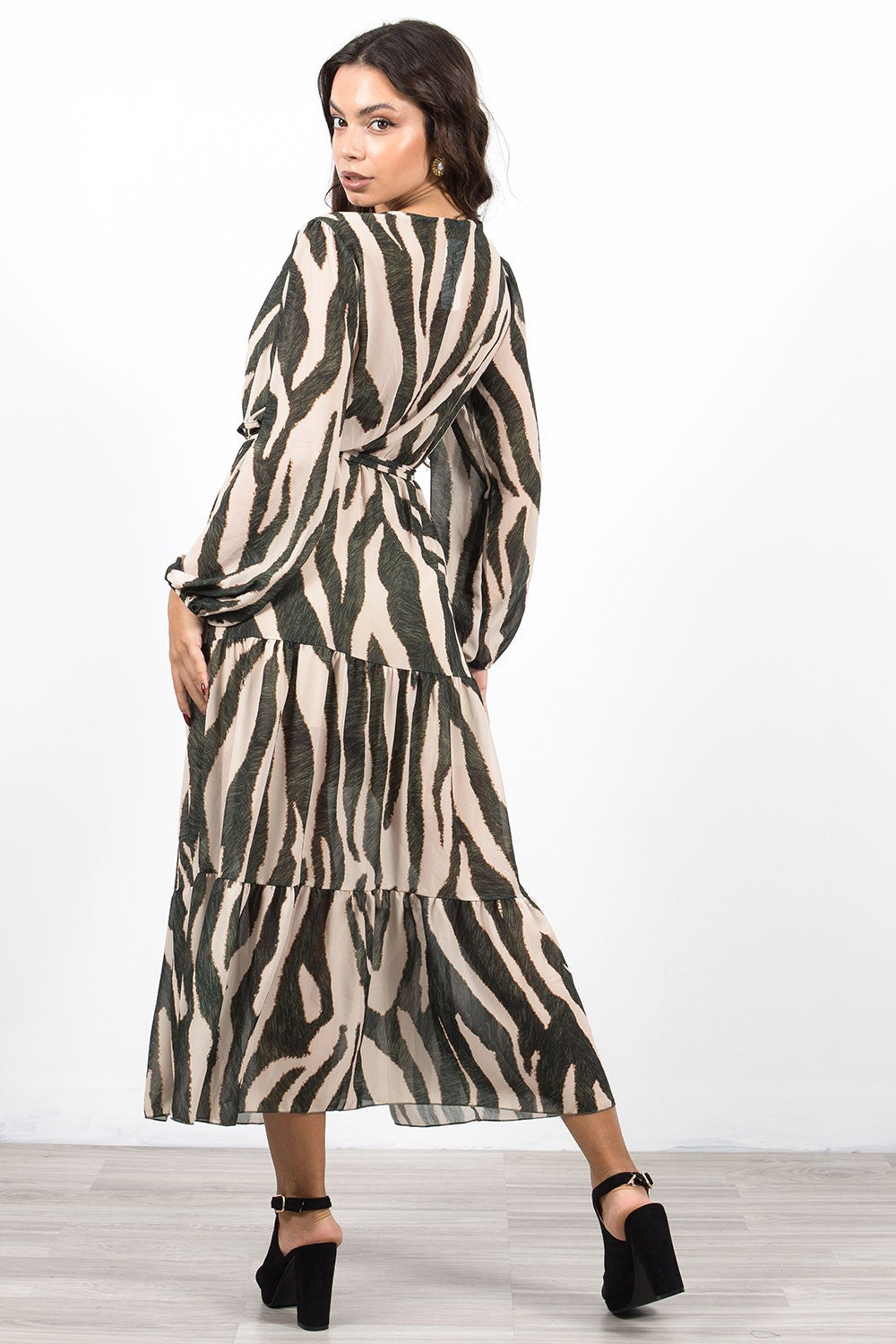 Φόρεμα maxi croise animal printed