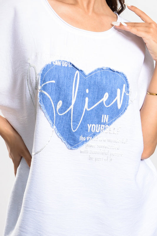 Μπλούζα loose jean detailed