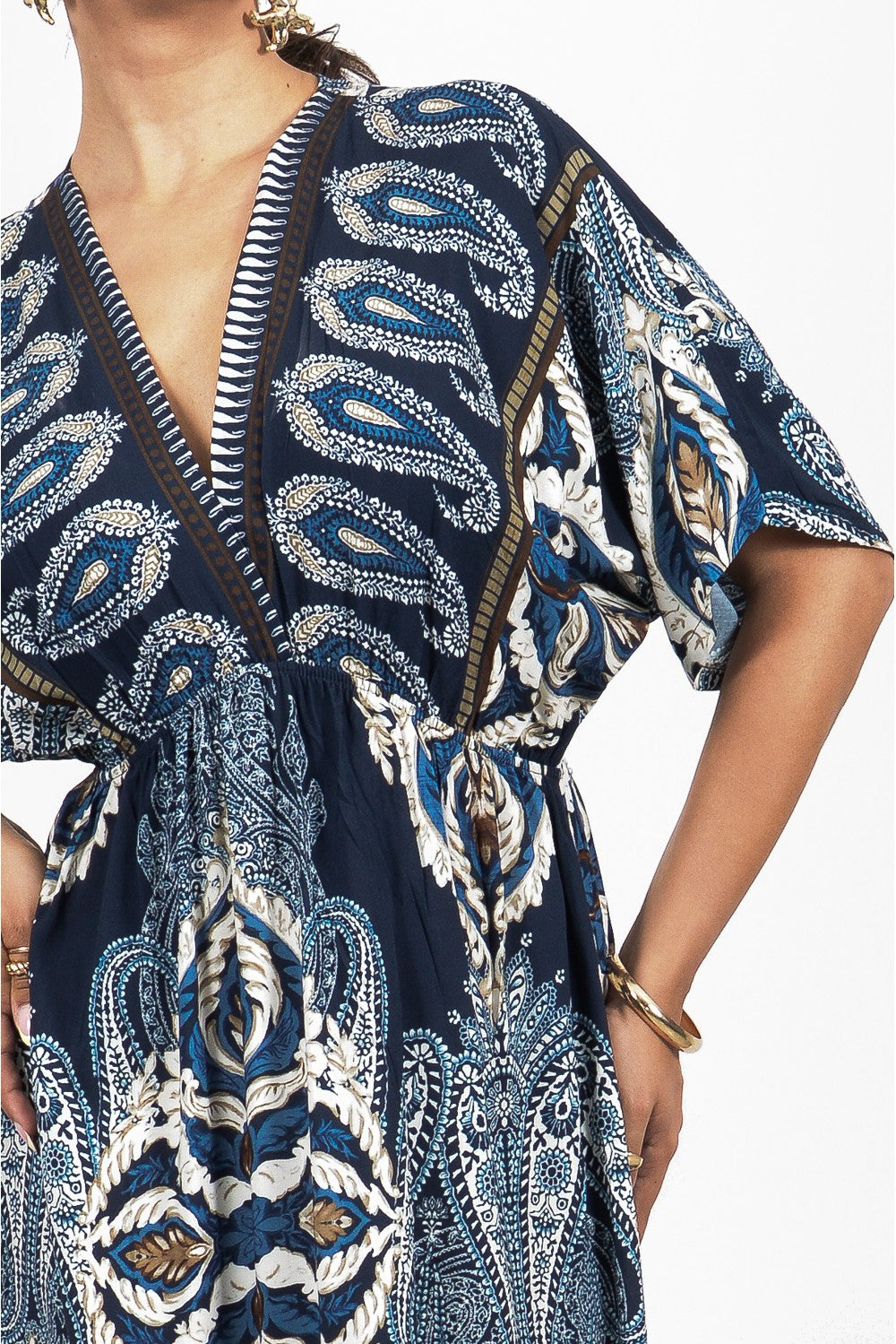 Φόρεμα maxi croise λαχούρ printed