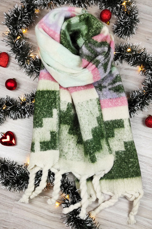 Κασκόλ χνουδωτό εμπριμέ