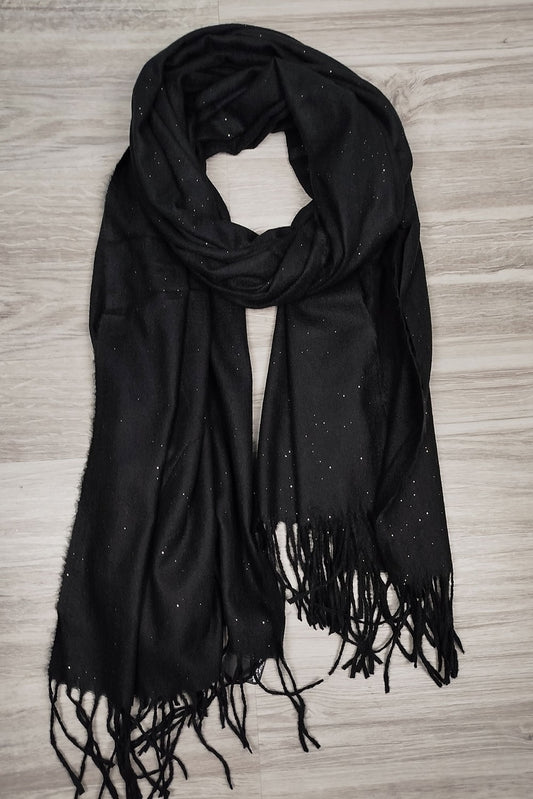 Κασκόλ - Πασμίνα με κρόσσια και strass