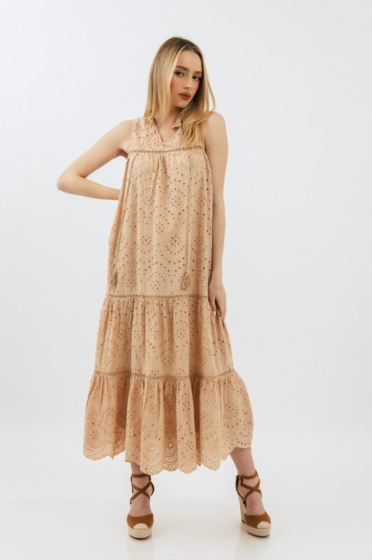 Φόρεμα maxi κηπούρ A γραμμή