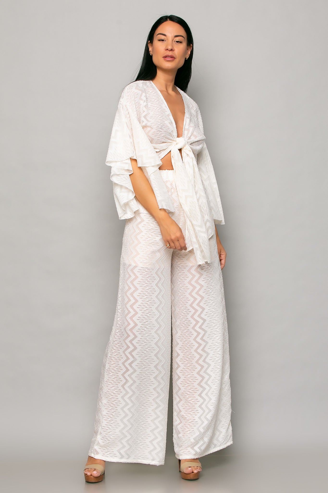 Set top cropped & παντελόνα printed