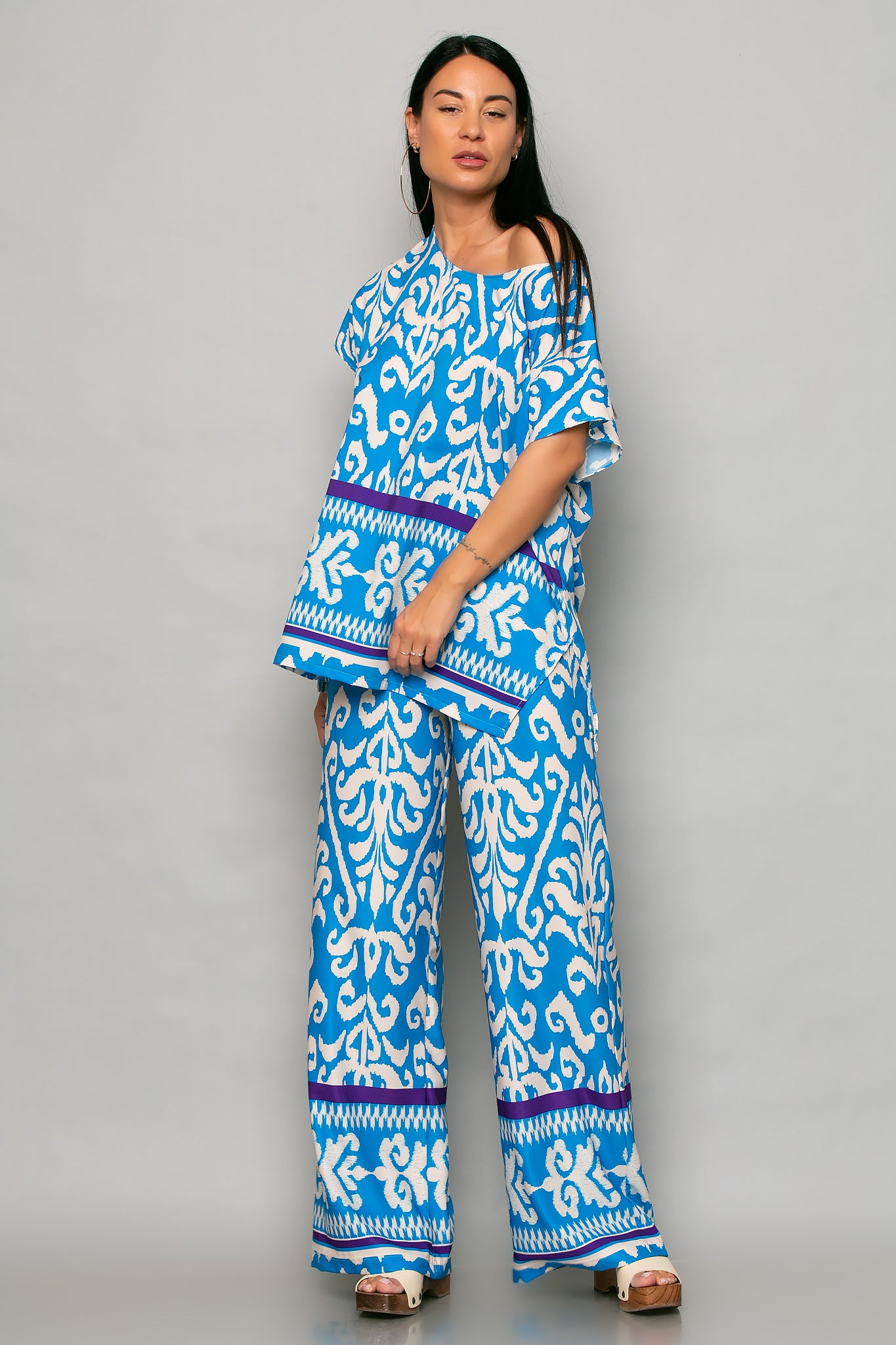 Set Μπλούζα & Παντελόνα printed satin