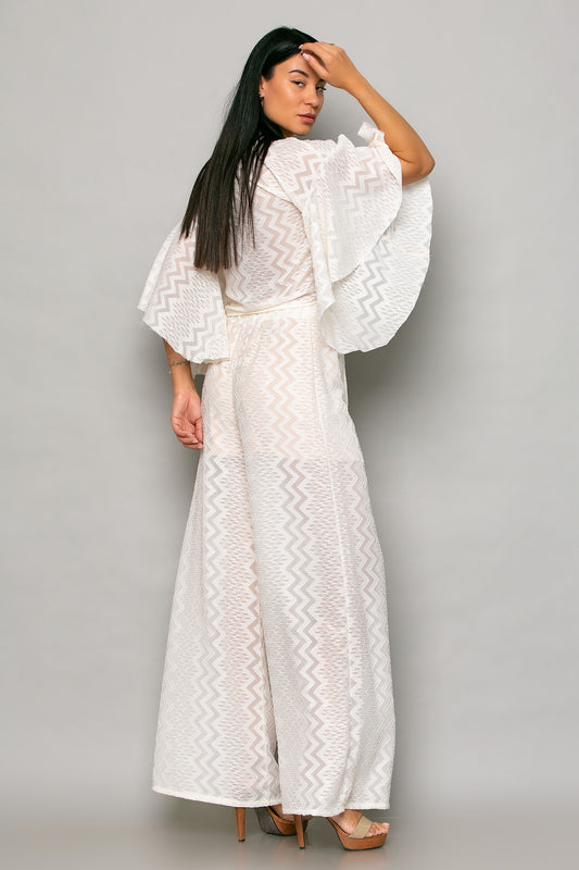 Set top cropped & παντελόνα printed