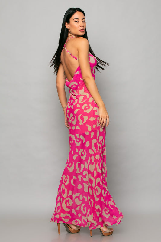 Φόρεμα maxi printed γοργονέ