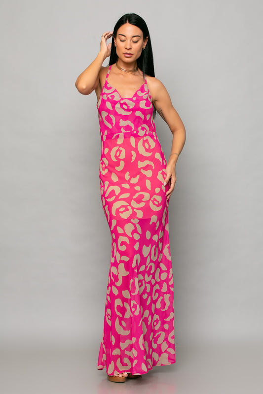 Φόρεμα maxi printed γοργονέ