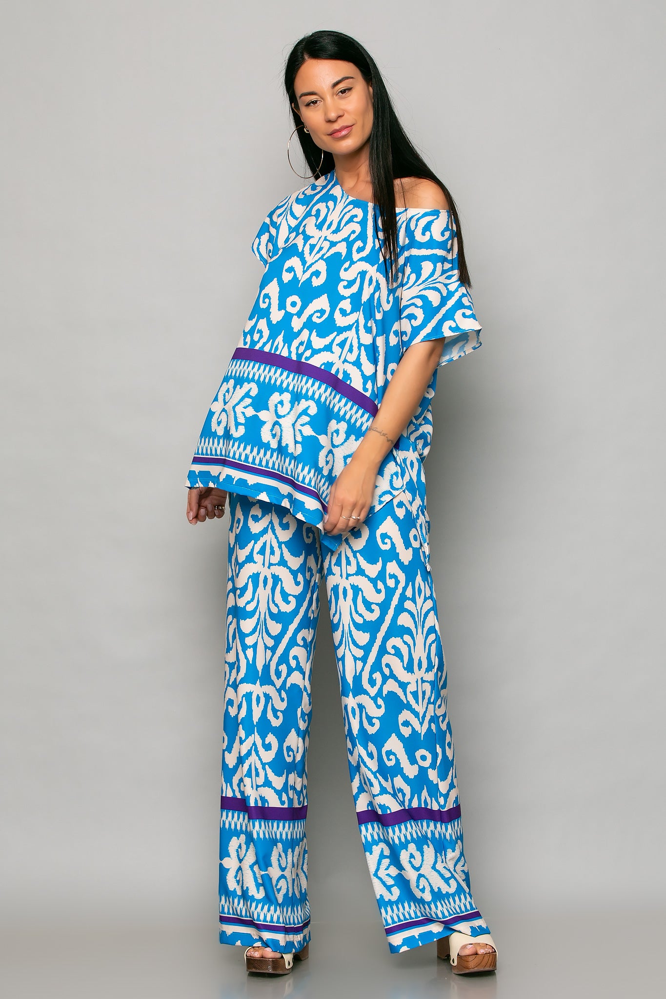 Set Μπλούζα & Παντελόνα printed satin