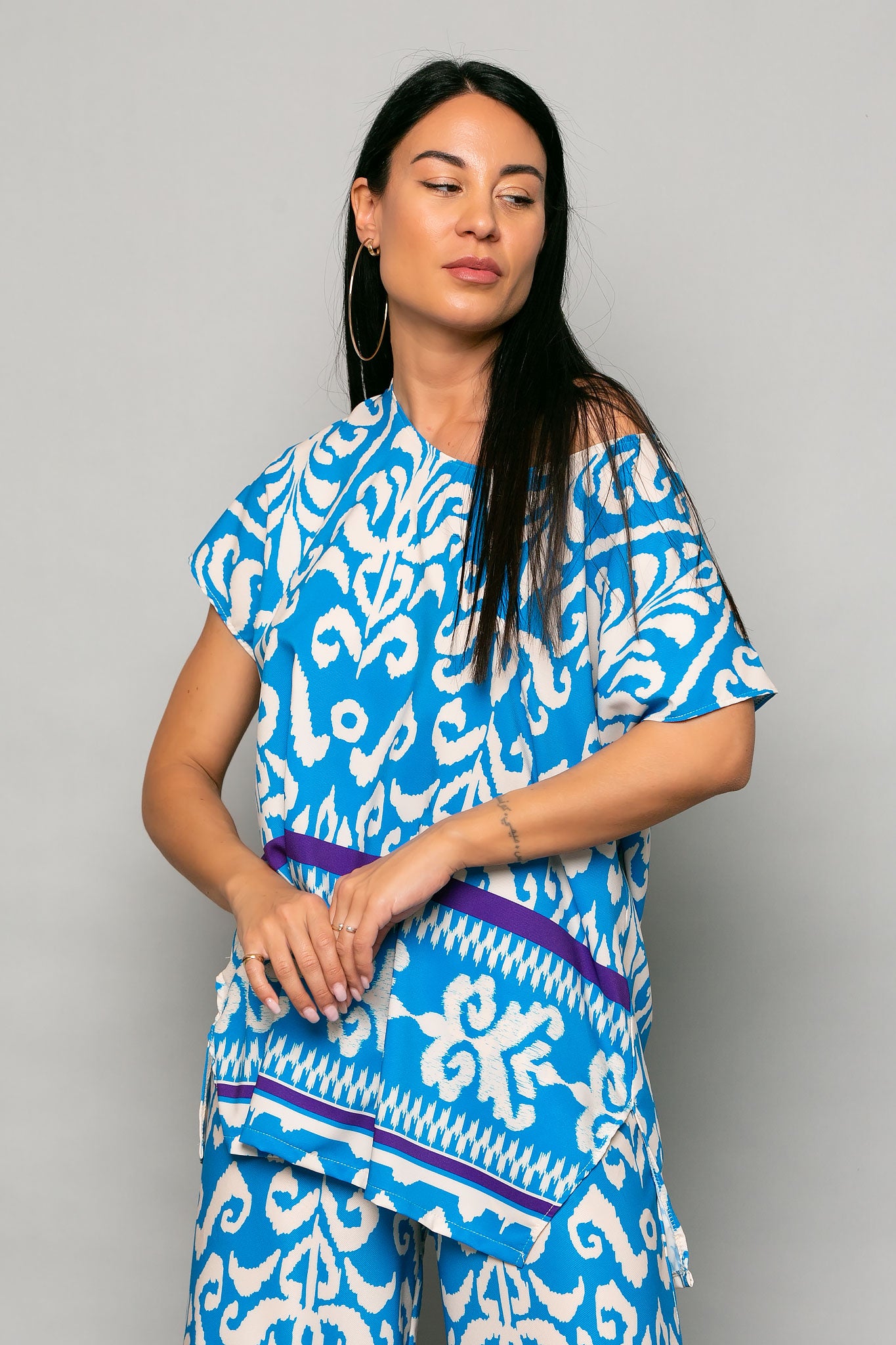 Set Μπλούζα & Παντελόνα printed satin