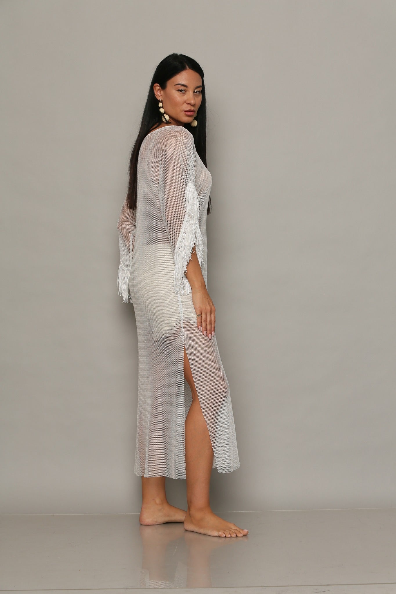 Καφτάνι see through detailed & shorts