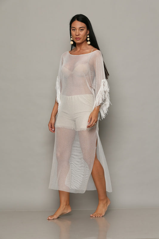 Καφτάνι see through detailed & shorts