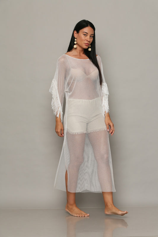 Καφτάνι see through detailed & shorts