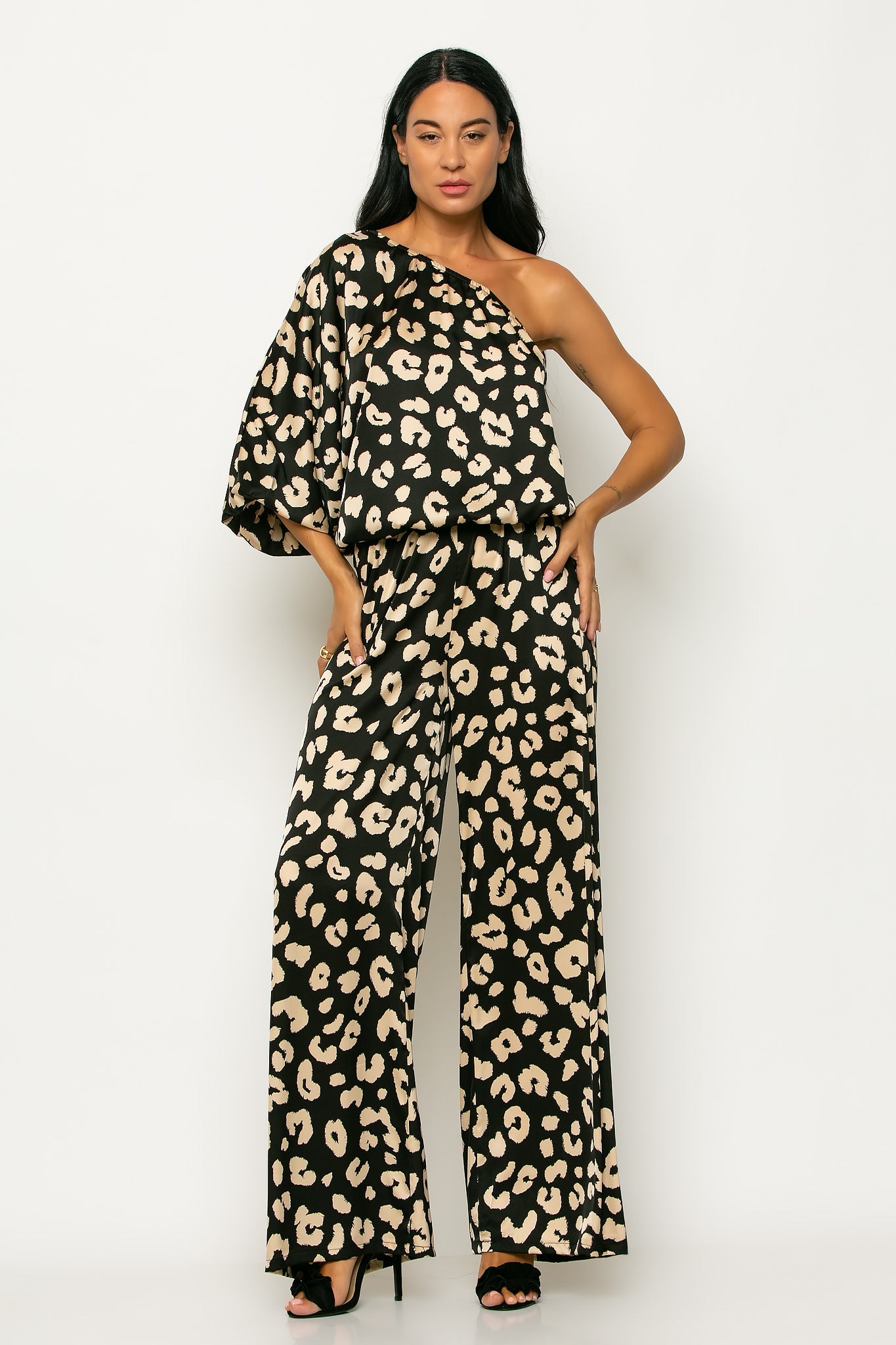 Set satin leopard printed