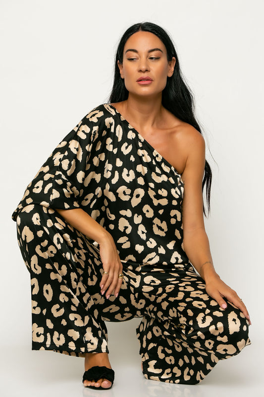 Set satin leopard printed