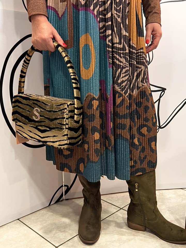 Φόρεμα midi lurex πλεκτό multicolor