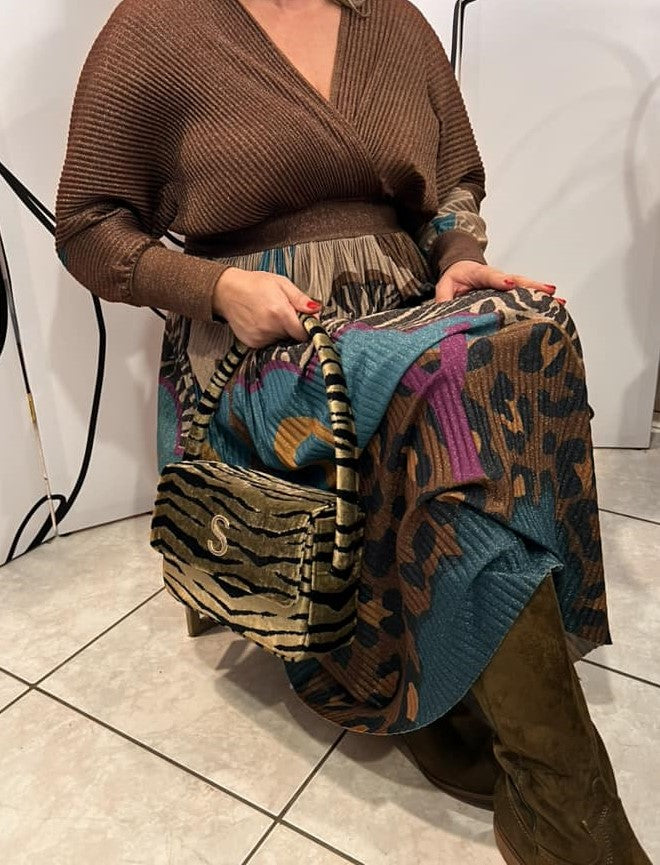 Φόρεμα midi lurex πλεκτό multicolor