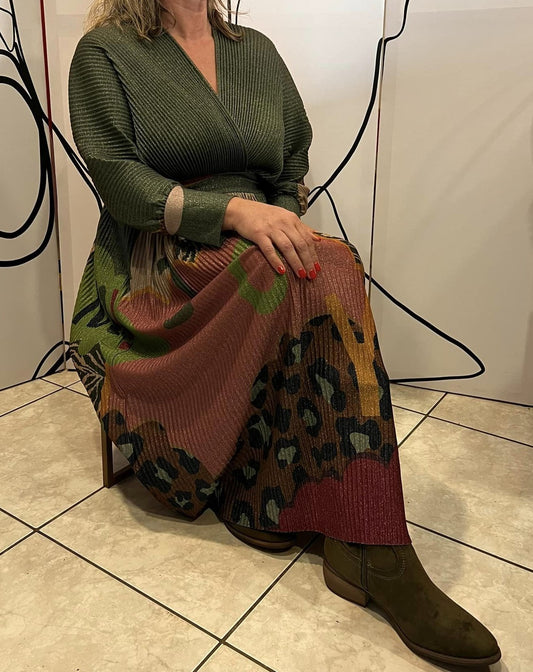 Φόρεμα midi lurex πλεκτό multicolor