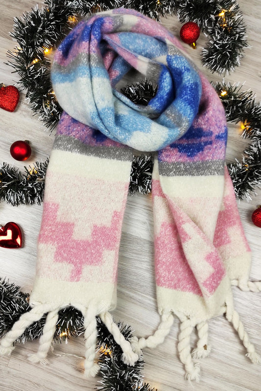 Κασκόλ χνουδωτό εμπριμέ